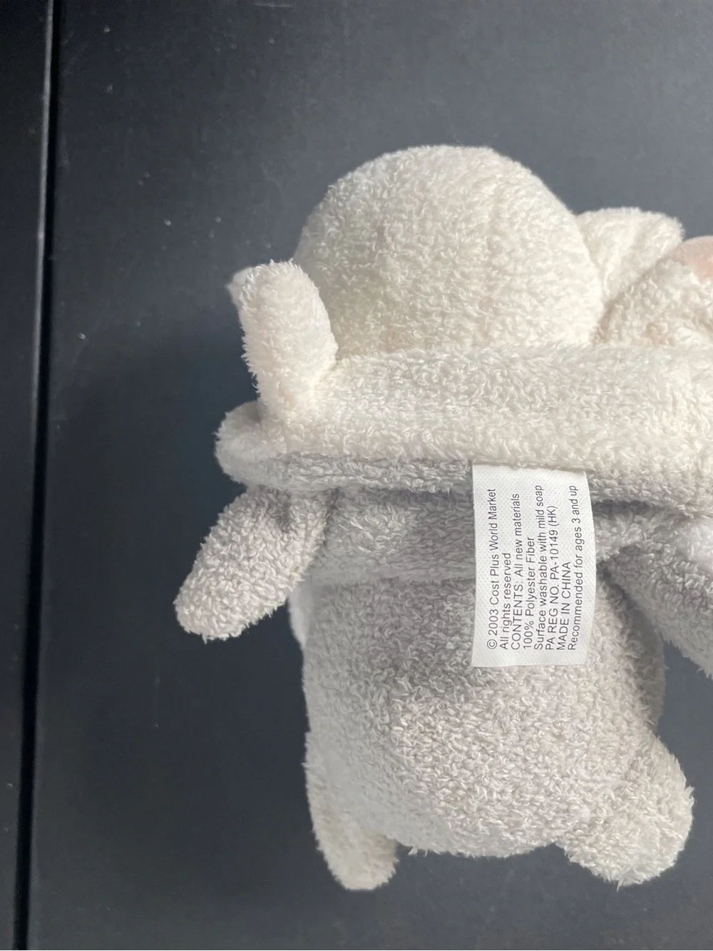 Cost Plus World Market Grey and Cream Plush Wolf and Sheep Toy